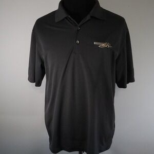 Nike Golf Polo Shirt Mens Medium Dri-Fit Dark Gray Short Sleeve Spear Logo